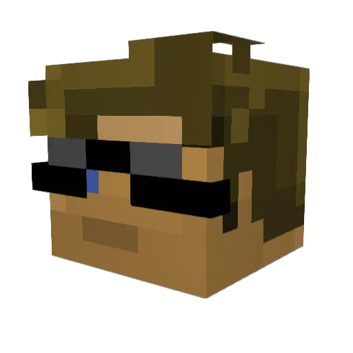 Courazon Minecraft avatar head, 3D render
