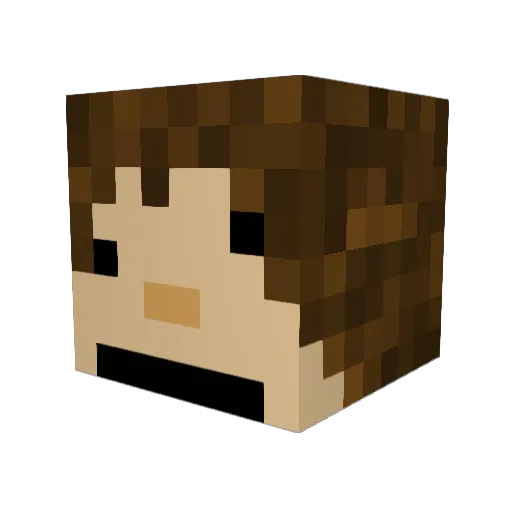CourseDirt Minecraft avatar head, 3D render