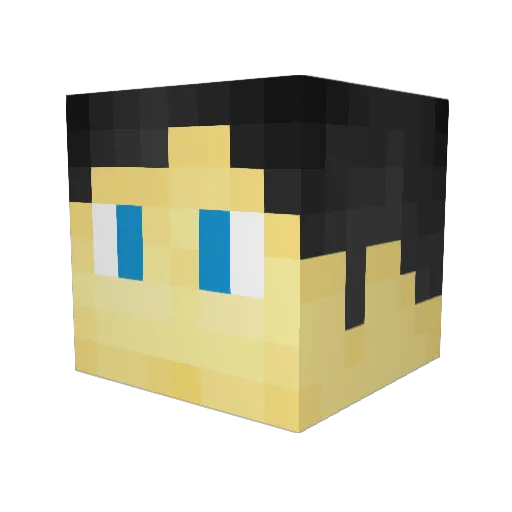 Courteline Minecraft avatar head, 3D render