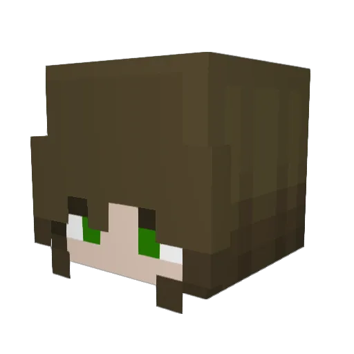 Coushini Minecraft avatar head, 3D render