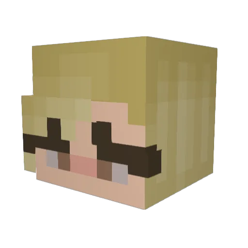 CousinIT43 Minecraft avatar head, 3D render