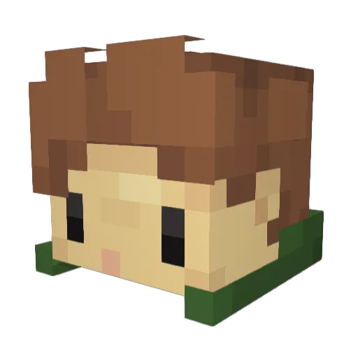 CousinOfIceberg Minecraft avatar head, 3D render