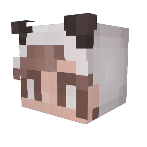 CowDribl Minecraft avatar head, 3D render