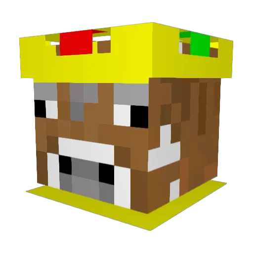 CowLandKing_ Minecraft avatar head, 3D render