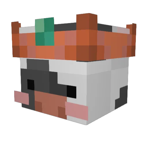CowLisa Minecraft avatar head, 3D render