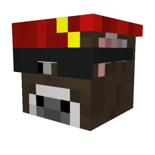 CowMan8001 Minecraft avatar head, 3D render