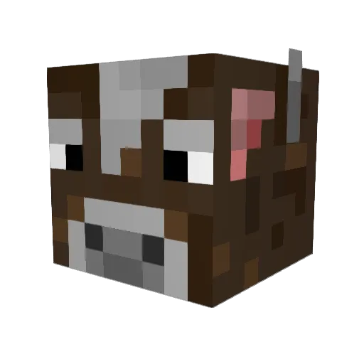 CowOfDoom Minecraft avatar head, 3D render
