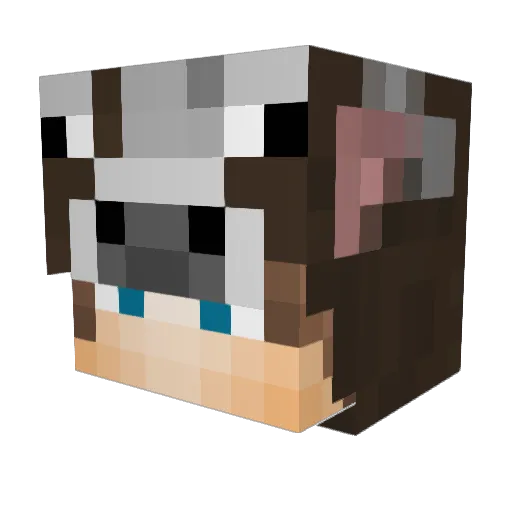 Cow_Heart Minecraft avatar head, 3D render
