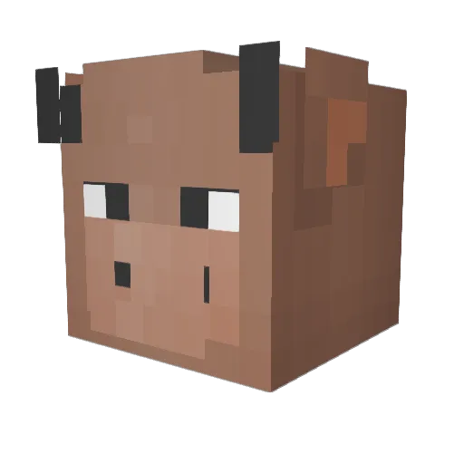 Cow_Land Minecraft avatar head, 3D render