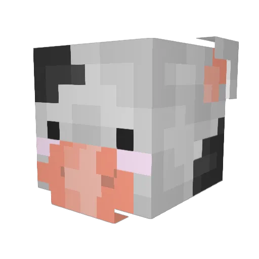 Cow_go_Skrrt Minecraft avatar head, 3D render