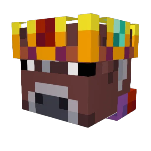 Cowarted Minecraft avatar head, 3D render