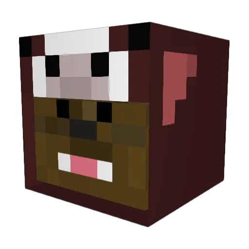 Cowbacca Minecraft avatar head, 3D render