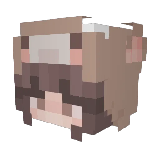 Cowbanger Minecraft avatar head, 3D render