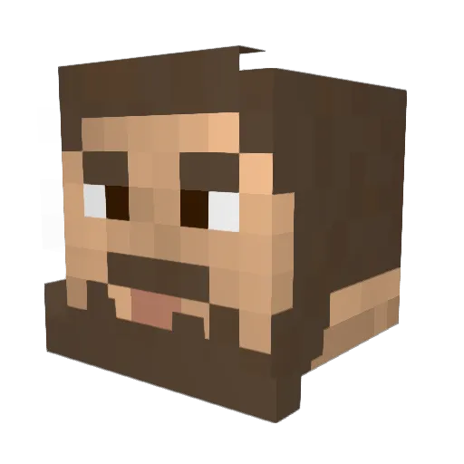 Cowboy Minecraft avatar head, 3D render