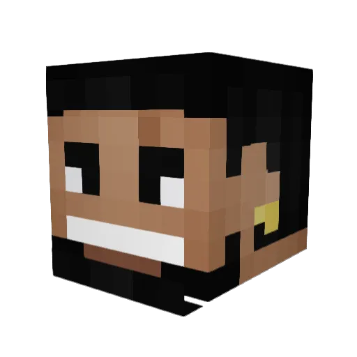 CowboyLuffy Minecraft avatar head, 3D render