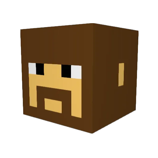 CowboySteve Minecraft avatar head, 3D render