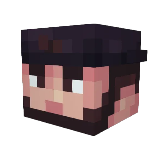 Cowcrafter3 Minecraft avatar head, 3D render