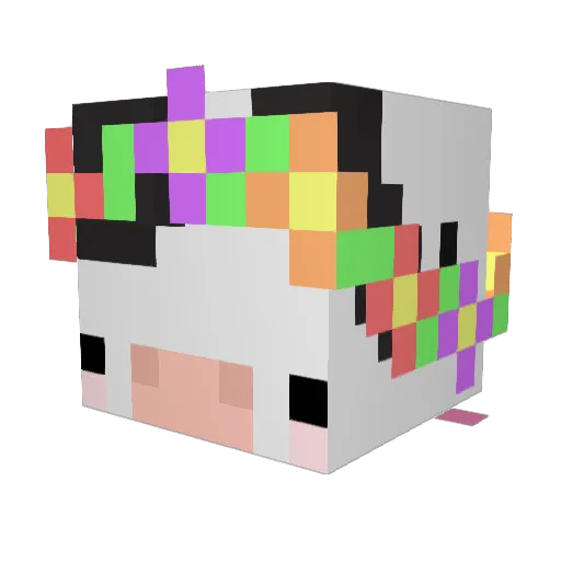 Cowdayy Minecraft avatar head, 3D render
