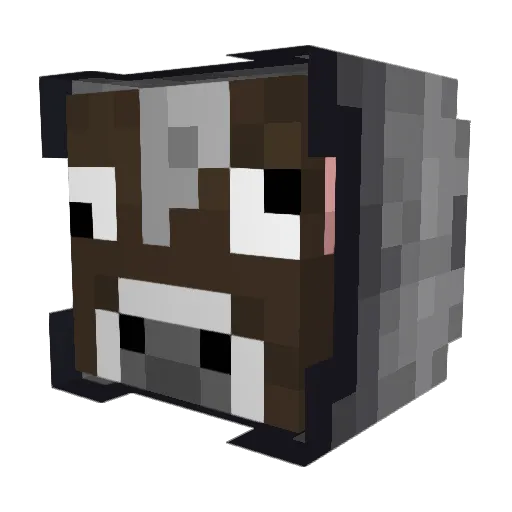 Cowdookie Minecraft avatar head, 3D render