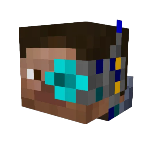 Cowdy10 Minecraft avatar head, 3D render