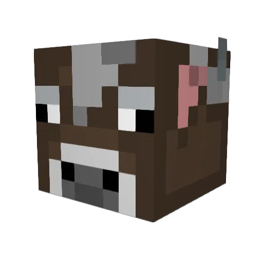 Cowerd2 Minecraft avatar head, 3D render