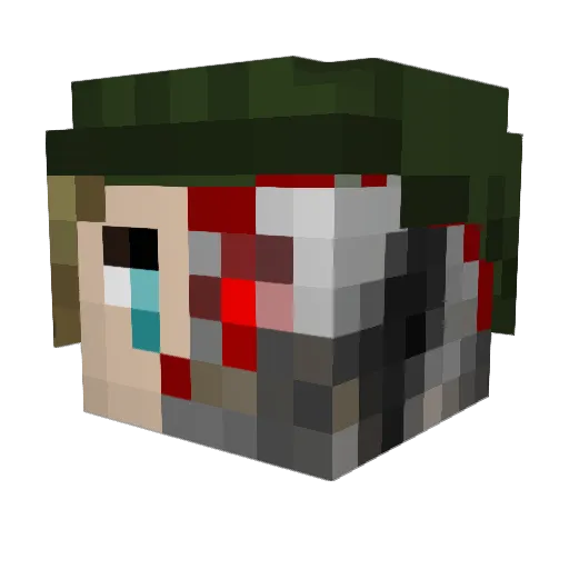 Cowmanik Minecraft avatar head, 3D render