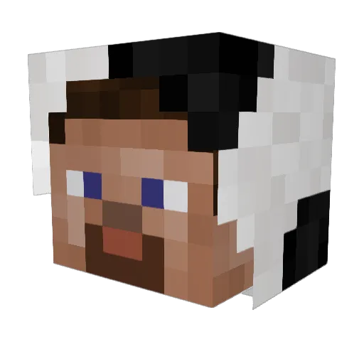 Cowmasutra Minecraft avatar head, 3D render