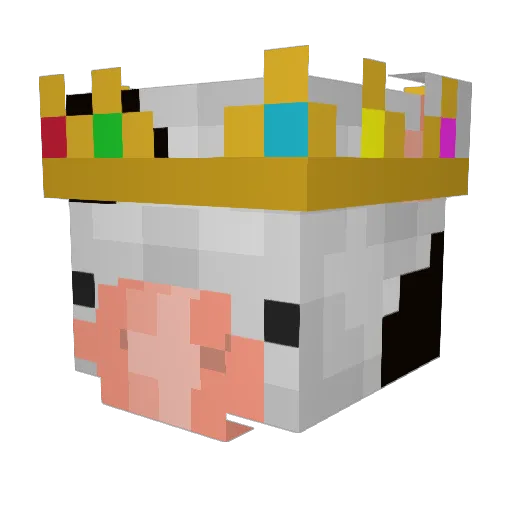 Cowmilkish Minecraft avatar head, 3D render