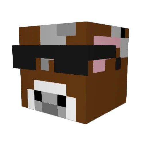 CowofDarkness Minecraft avatar head, 3D render