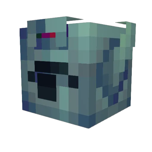 Cowokie Minecraft avatar head, 3D render