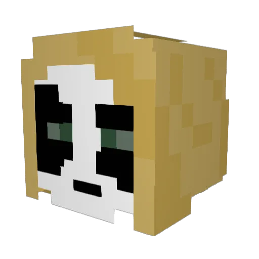Cowrecked Minecraft avatar head, 3D render