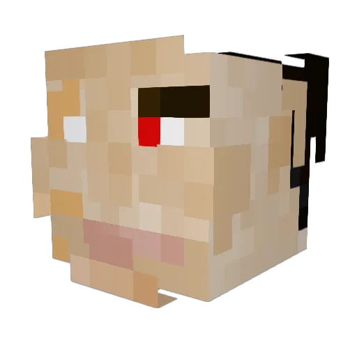 CowsBell Minecraft avatar head, 3D render
