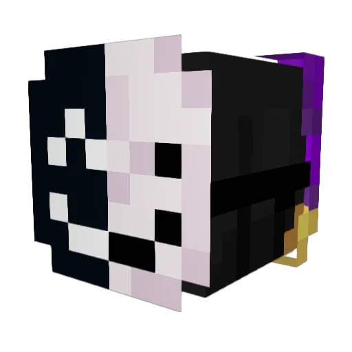 Cowsbepurple Minecraft avatar head, 3D render