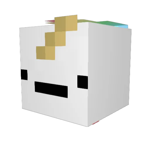 Cowsey Minecraft avatar head, 3D render