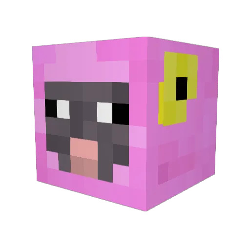 Cowthuzad Minecraft avatar head, 3D render