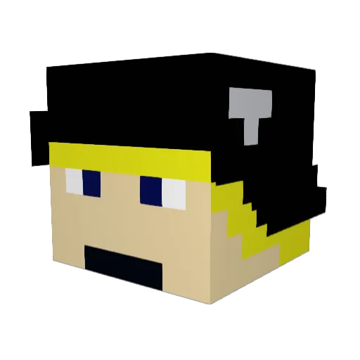 Coxlet Minecraft avatar head, 3D render