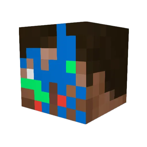 Cozalk Minecraft avatar head, 3D render
