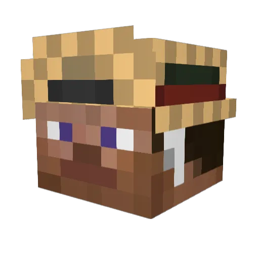 Cozl Minecraft avatar head, 3D render