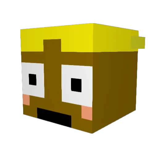 Cozycappin Minecraft avatar head, 3D render
