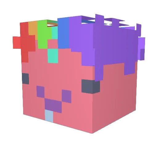Cparki Minecraft avatar head, 3D render