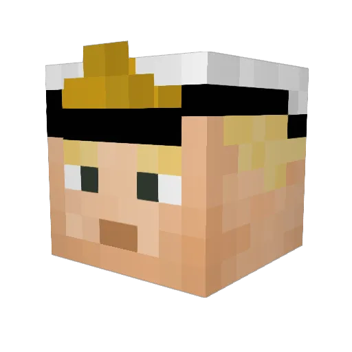 CptCorn Minecraft avatar head, 3D render