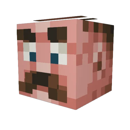 CptPierate Minecraft avatar head, 3D render