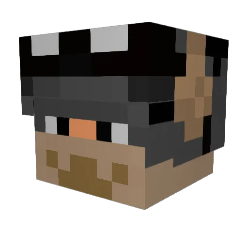 CptRoomba Minecraft avatar head, 3D render