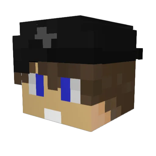 CptWoop Minecraft avatar head, 3D render