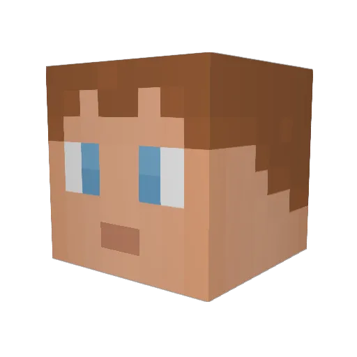 Cpt_Carrott Minecraft avatar head, 3D render