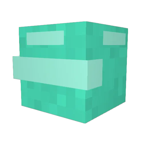 Cptain Minecraft avatar head, 3D render