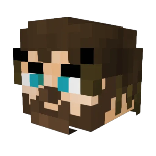 Cptdin Minecraft avatar head, 3D render