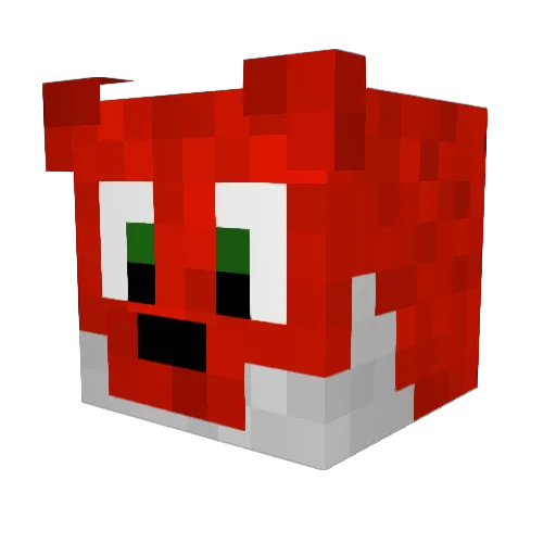 Cptn_Foxy Minecraft avatar head, 3D render