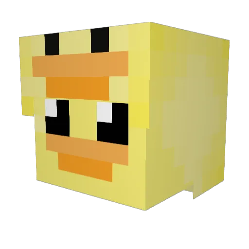 Cqko Minecraft avatar head, 3D render