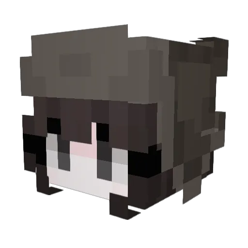 Cqnned Minecraft avatar head, 3D render